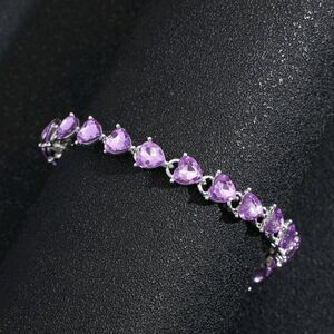 Purple Hearts STERLING Silver Bracelet